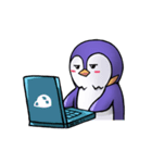 紫ペンギンの日常生活（個別スタンプ：3）