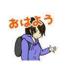 紫パーカーの医学部ちゃん basic（個別スタンプ：1）
