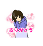 紫パーカーの医学部ちゃん basic（個別スタンプ：14）