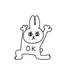 無表情なうさぎの挨拶（個別スタンプ：1）