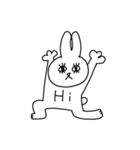 無表情なうさぎの挨拶（個別スタンプ：4）