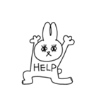 無表情なうさぎの挨拶（個別スタンプ：18）