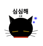 black cat tete 韓国語編（個別スタンプ：19）