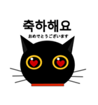black cat tete 韓国語編（個別スタンプ：36）