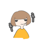 表情がわかりにくい女の子（個別スタンプ：10）