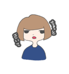 表情がわかりにくい女の子（個別スタンプ：11）