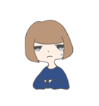 表情がわかりにくい女の子（個別スタンプ：12）