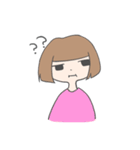 表情がわかりにくい女の子（個別スタンプ：21）