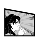 年代少女漫画風スタンプ（個別スタンプ：3）