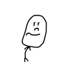 感情豊かな白い人（個別スタンプ：4）