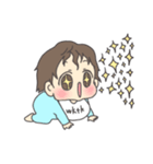くせっ毛あかちゃん (Blue)（個別スタンプ：5）