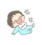 くせっ毛あかちゃん (Blue)（個別スタンプ：7）