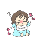 くせっ毛あかちゃん (Blue)（個別スタンプ：22）