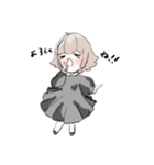 黒ワンピ少女とくま（個別スタンプ：2）