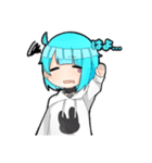 あおうさぎちゃん達のスタンプ第1弾（個別スタンプ：1）