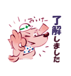 ピンクのワンコ@工事現場2（個別スタンプ：1）