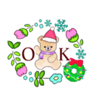 ふんわりくまたん6♥お花畑/クリスマス・冬（個別スタンプ：1）