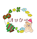 ふんわりくまたん6♥お花畑/クリスマス・冬（個別スタンプ：3）