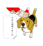 ビーグル犬のクリスマス  絵本スタンプ（個別スタンプ：14）