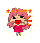 テンション高めなピンクヘアーの女の子。（個別スタンプ：15）