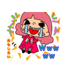 テンション高めなピンクヘアーの女の子。（個別スタンプ：18）