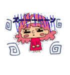 テンション高めなピンクヘアーの女の子。（個別スタンプ：24）