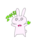 ハングルで話すうさぎ（個別スタンプ：11）