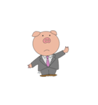 仮ぶたりーまん（個別スタンプ：4）