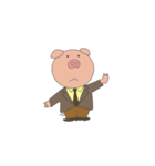 仮ぶたりーまん（個別スタンプ：7）