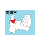 富山県の市町村地図（個別スタンプ：2）