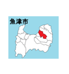 富山県の市町村地図（個別スタンプ：3）