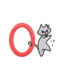 白っぽい犬と黒っぽい猫。（個別スタンプ：6）