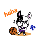 バスケ犬 紫ユニver.（個別スタンプ：25）