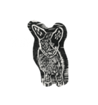 版画のムダ毛犬（個別スタンプ：4）