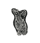版画のムダ毛犬（個別スタンプ：5）
