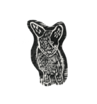 版画のムダ毛犬（個別スタンプ：6）
