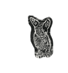 版画のムダ毛犬（個別スタンプ：8）