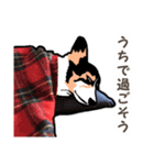 ゆるい黒コーギースタンプ 2【新しい冬】（個別スタンプ：1）