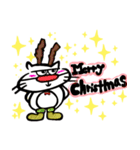 ♡幸運のしろねこ♡クリスマス＆お正月編（個別スタンプ：1）