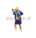 テーマパークで使える？セーラー服カップル（個別スタンプ：17）
