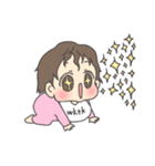 くせっ毛あかちゃん (pink)（個別スタンプ：5）