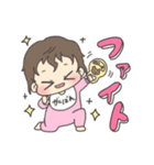 くせっ毛あかちゃん (pink)（個別スタンプ：13）