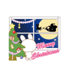 動く☆Xmas＆2021お正月のラブラブうさぎ（個別スタンプ：5）