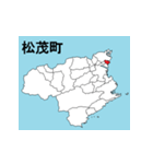 徳島県の市町村地図（個別スタンプ：18）