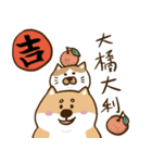 柴犬ぶぶは友達と新年を祝う（個別スタンプ：8）