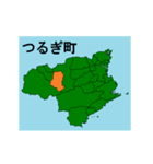 拡大する徳島県の市町村地図（個別スタンプ：23）