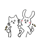 のんびりしたうさぎとねこ（個別スタンプ：24）