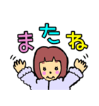 女の子の冬のスタンプ（個別スタンプ：5）