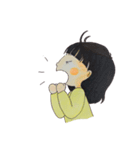 おんなのこ(黄)（個別スタンプ：5）