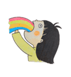 おんなのこ(黄)（個別スタンプ：9）